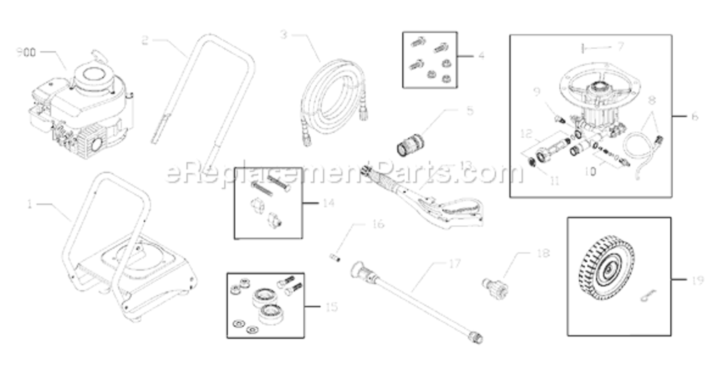 Page A Diagram and Parts List for 020271-0  Briggs and Stratton Pressure Washer
